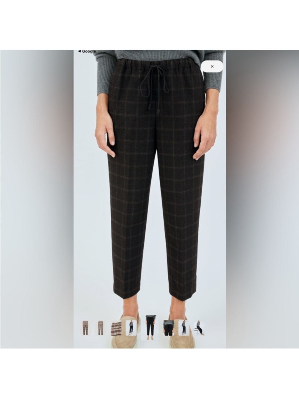 Aritzia JIMMY PANT Colour: RIVA BLK/CBBLSTN BEIGE